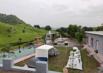 pool side camping in udaipur